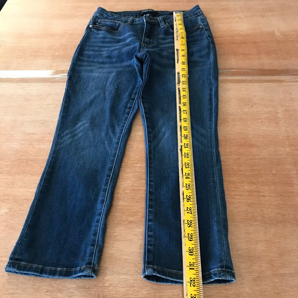 Judy Blue Capri Fit Jeans Women 28 Blue Mid Rise Dark Wash Stretch Preppy 18751 - Picture 5 of 14